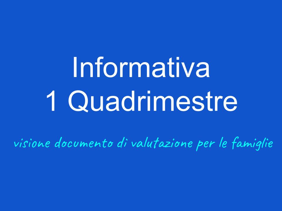 Circolare n 141. Visione documento di valutazione primo quadrimestre 